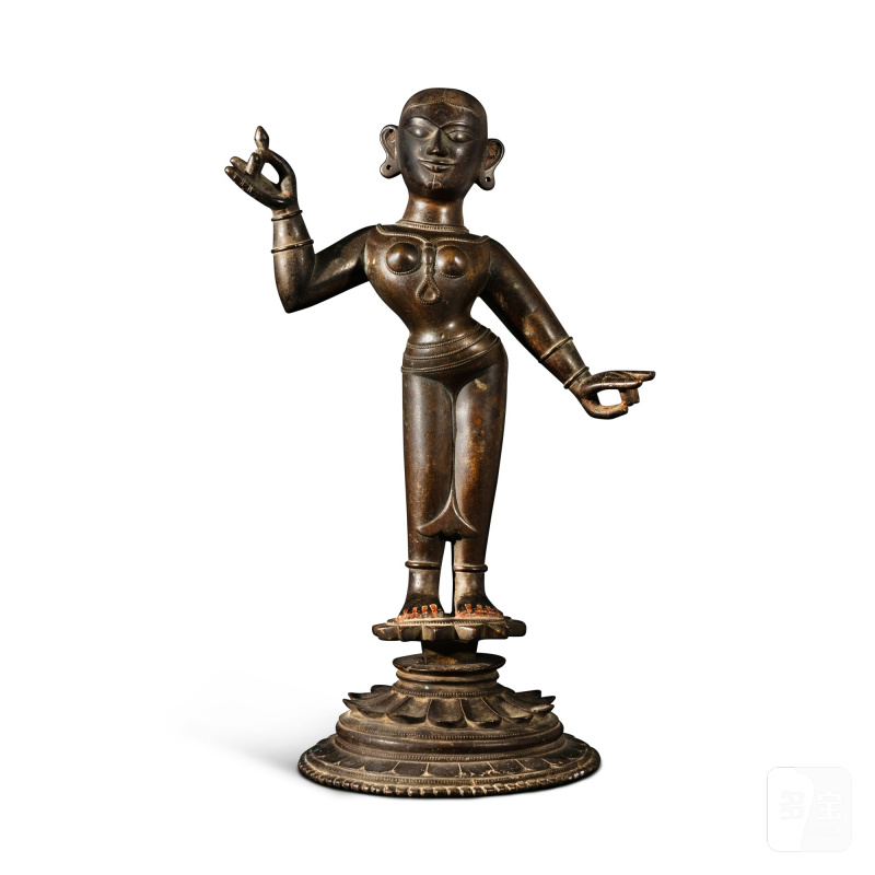 A large bronze figure of Radha, India, Orissa, 19th century